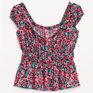 Old Navy Roses Smocked Top Size L